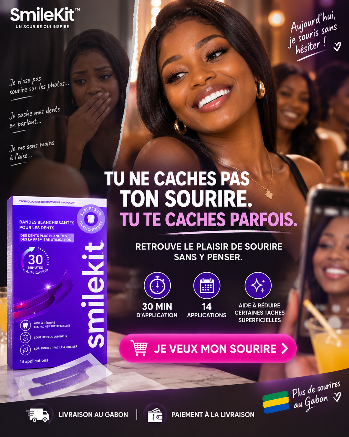 Kit Sourire – Bandes Blanchissantes Violettes (14 applications)