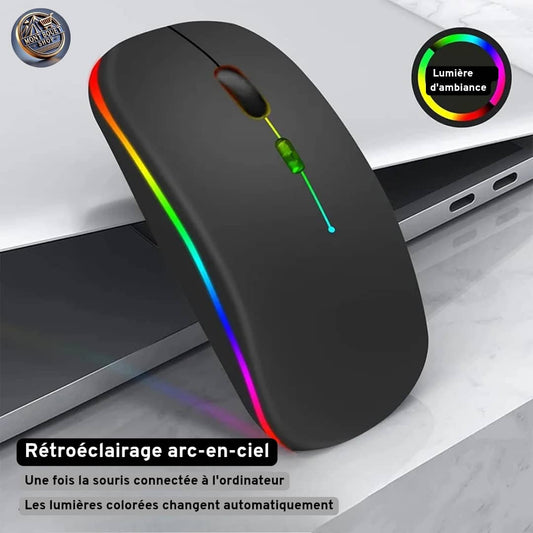 Souris sans fils rechargeable lumineux.