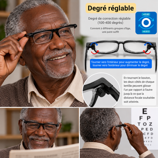 👓 LUNETTES DE LECTURE AJUSTABLES ANTI-LUMIERE BLEU.